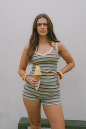 SUKI V-NECK STRIPE TOP